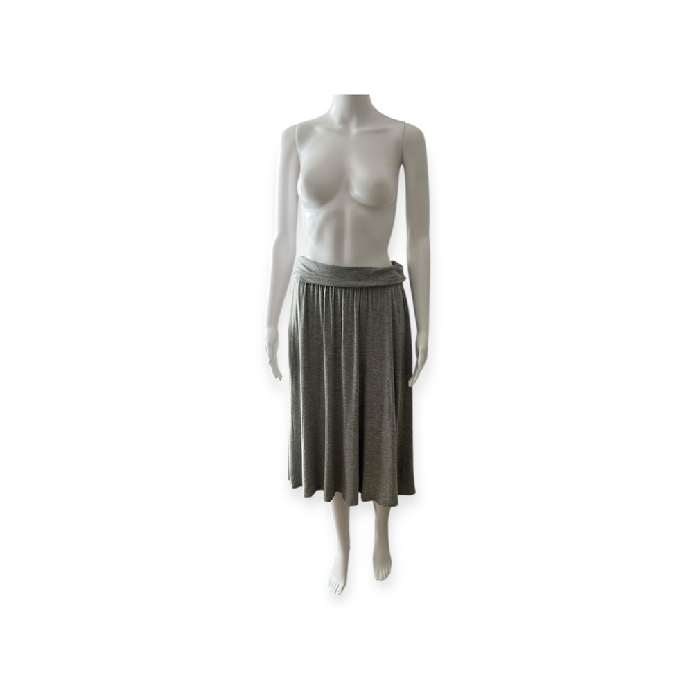 Iliad USA Heather Gray Jersey Knit Midi Skirt Size M